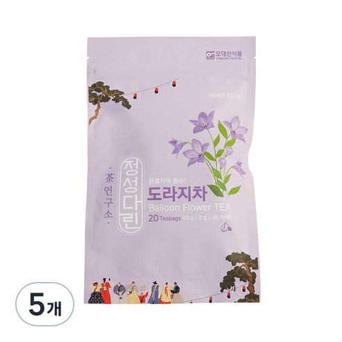 정성다린 도라지차, 40g, 20개입, 5개