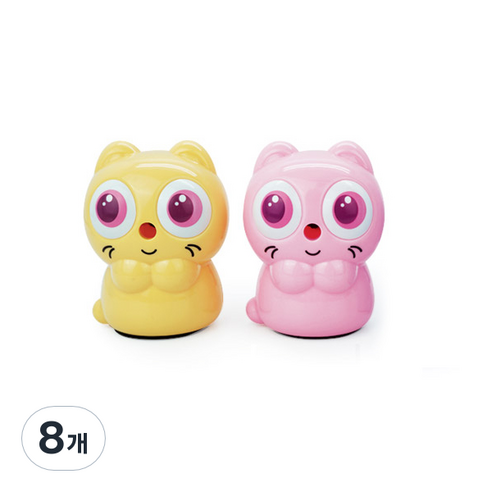 미소로 고양이 연필깎이 74 x 95 x 95 mm, 랜덤 발송, 8개