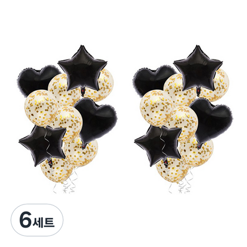 마켓감성 별 하트 파티 풍선 10p 세트, 타입7, 6세트
