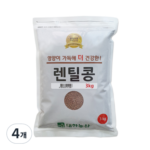 대한농산 렌틸콩, 3kg, 4개