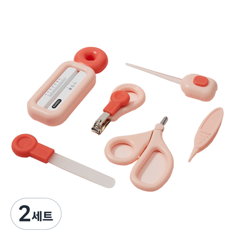 고나비 유아 손톱깎이 귀이개 수온온도계 세트, 그린, 2세트