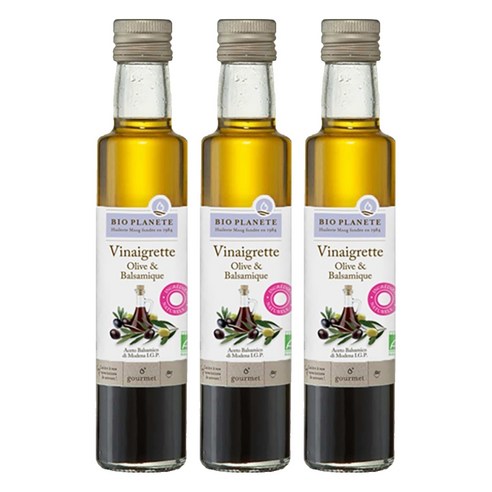 바이오플래닛 유기농 올리브 앤 발사믹 드레싱, 250ml, 3개
