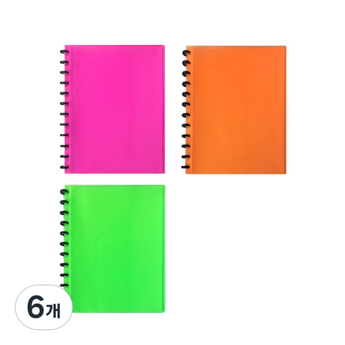 블루마토 A4 탈부착 클리어파일 30매 CFP009, 랜덤 발송, 6개
