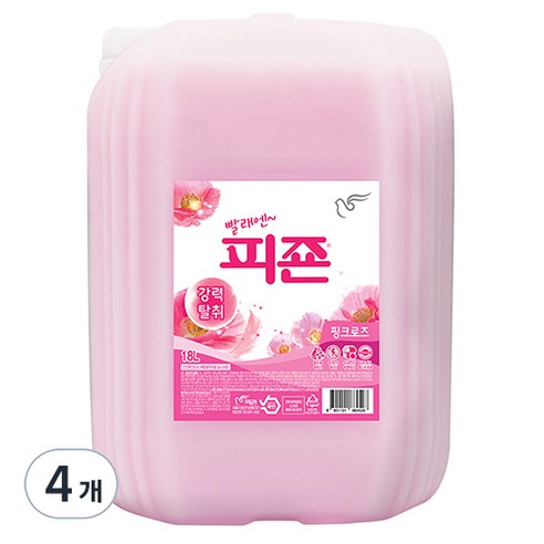 피죤 레귤러 핑크로즈, 18L, 4개