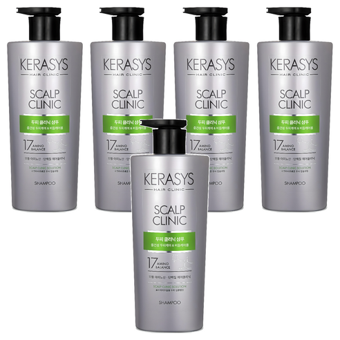 케라시스 두피 클리닉 단백질 샴푸 플로럴파우더 향, 600ml, 5개