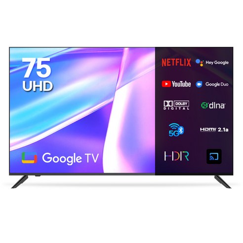 이노스 4K UHD HDR 구글 스마트 TV, 189cm(75인치), S7501KU, 무타공 벽걸이형(추가비용발생), 방문설치