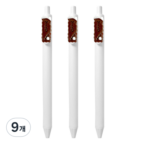 큐티파츠 젤펜 쿠키 0.5mm, 브라운, 9개