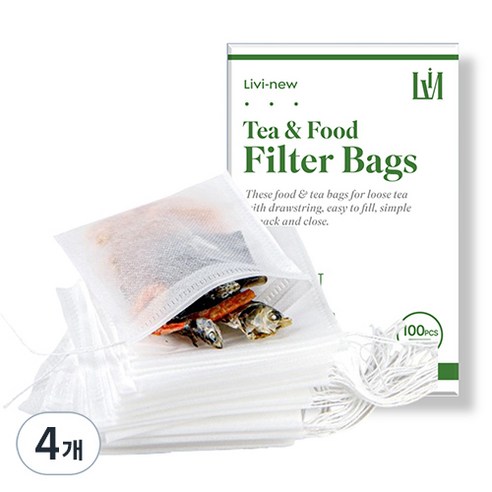 리비뉴 국물 육수용 일회용 다시백, 중(M), 100개입, 4개