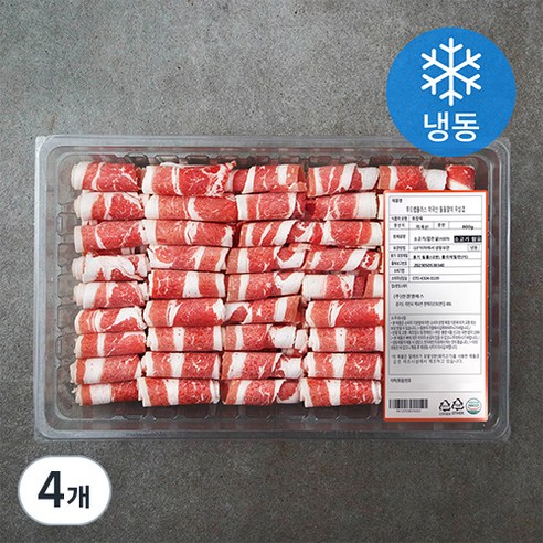 푸드랩플러스 미국산 돌돌말이 대패 우삼겹 (냉동), 800g, 4개
