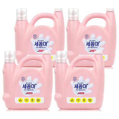 세균아꼼짝마 항균 버블 핸드워시 파우더향, 3.5L, 4개