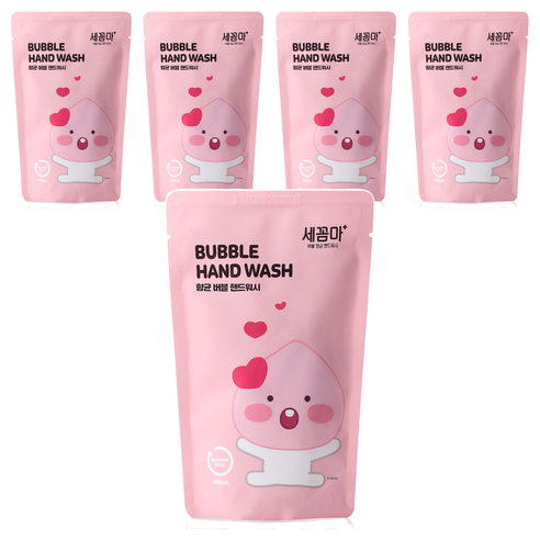 온더바디 세이프프렌즈 버블 항균 핸드워시 리틀어피치 시트러스향 리필, 400ml, 5개