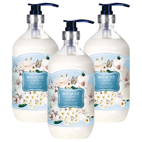부케가르니 딥퍼퓸 트리트먼트 베이비파우더, 1000ml, 3개
