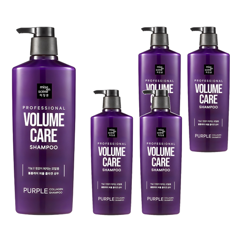 미쟝센 볼륨케어 퍼플 콜라겐 샴푸 프루티 플로럴향, 680ml, 5개