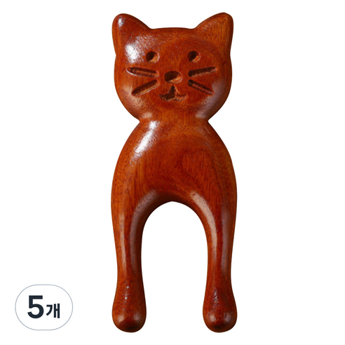 떼루와 U커브 고양이 디자인 괄사 마사지 빗, 5개