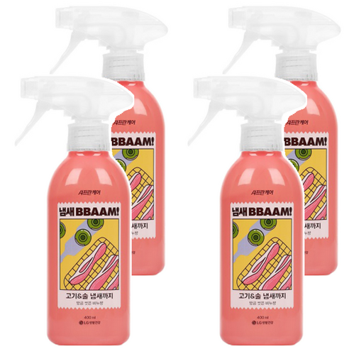 샤프란 케어 냄새뺌 섬유탈취제 방금 씻은 비누향 본품, 400ml, 4개