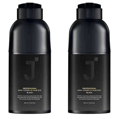 제이숲 프로페셔널 커버업 새치 염색제 300ml, 블랙, 2개