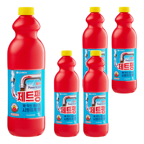 홈스타 파워액션 제트펑 배수구세정제, 1L, 5개