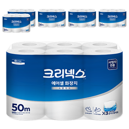 크리넥스 에어셀 스탠다드 1겹 롤화장지, 50m, 12롤, 6개