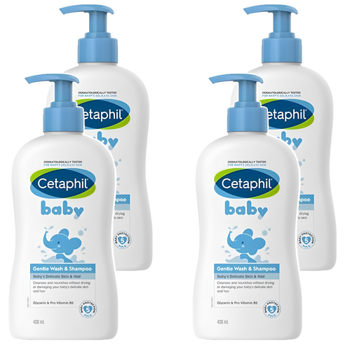 세타필 베이비 젠틀 바디워시 앤 샴푸, 400ml, 4개