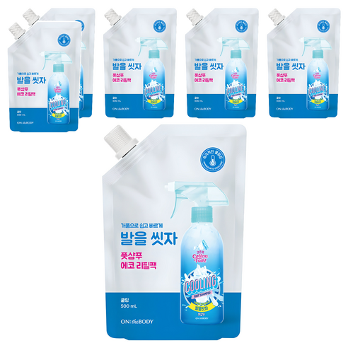 온더바디 코튼풋 발을 씻자 풋샴푸 쿨링 리필, 1개입, 6개, 500ml