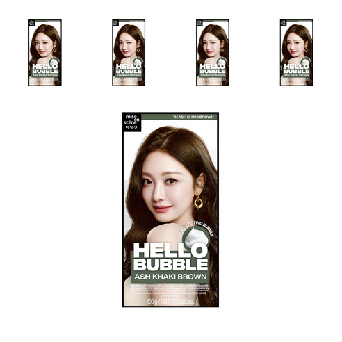 미쟝센 헬로 버블 염색제, 애쉬카키브라운, 5개