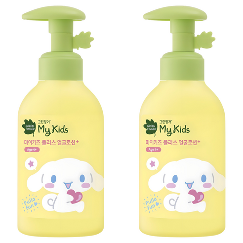 그린핑거 산리오 유아용 마이키즈 플러스 얼굴로션, 160ml, 2개