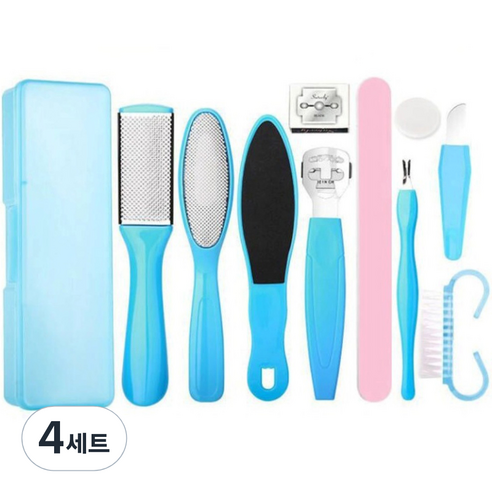 내모미해 발 각질 제거기 10종 세트 블루, 4세트