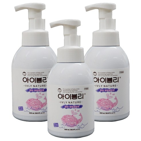 아이블리네이쳐 유아용 젖병 세정제 코코넛 레몬 혼합향, 500ml, 3개
