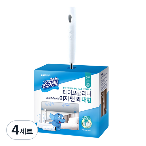 스카트 테이프클리너 이지앤퀵 대형 번들팩세트, 4세트