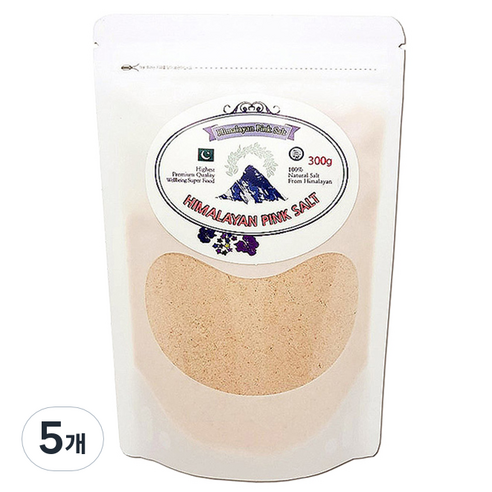 푸리오 히말라야 크리스탈 핑크소금 고운입자 리필용, 300g, 5개