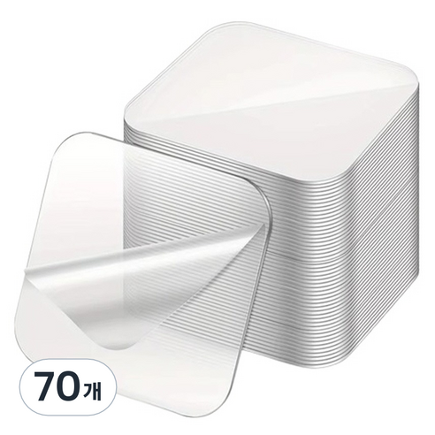 노뉴 사각 실리콘 양면 테이프 투명 6 x 6 cm, 70개