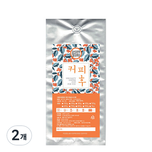 커피후 코스타리카 SHB 산타라우라 분쇄 커피, 핸드드립, 1kg, 2개