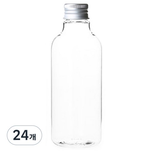 병도매닷컴 AN250 투명 음료용기 알루미늄 실버캡, 250ml, 24개