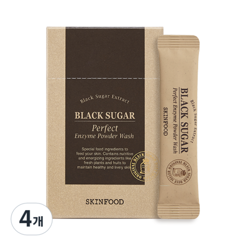 스킨푸드 블랙슈가 퍼펙트 엔자임 파우더 워시 30p, 36g, 4개
