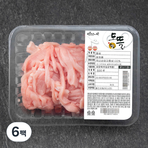 한돈 도뜰 등심 잡채용 (냉장), 500g, 6팩