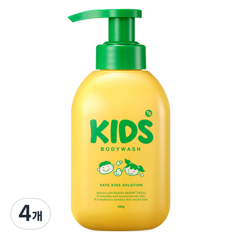 TS 키즈 바디워시 애플 프루티향, 400g, 4개