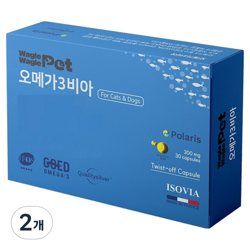 와글와글펫 반려동물 영양제, 2개, 오메가3, 30정