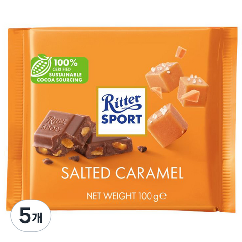 리터스포트 솔티드 카라멜 초콜릿, 100g, 5개