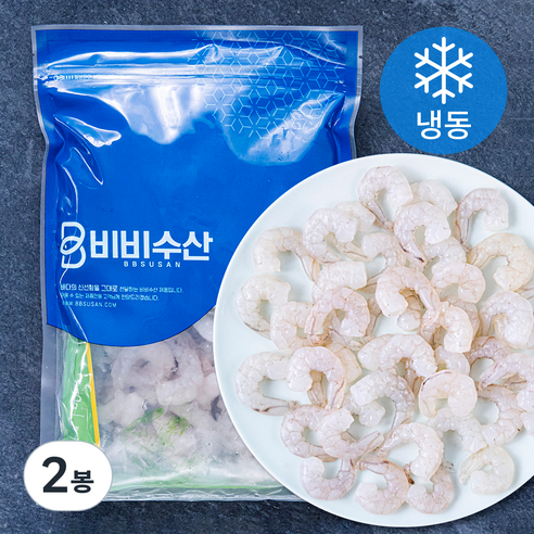 오션스글로벌 비비수산 흰다리 생새우살 2개입 (냉동), 400g(소소, 71/90), 2봉