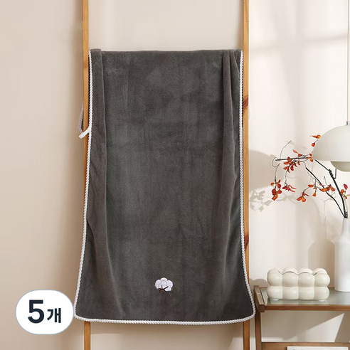 원이네 솜사탕 스위트 바스타월 300g, 그레이, 5개