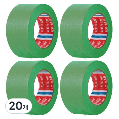 iQIHAN 다다 칼라 마스킹테이프 초록 50 mm x 20 m, 20개