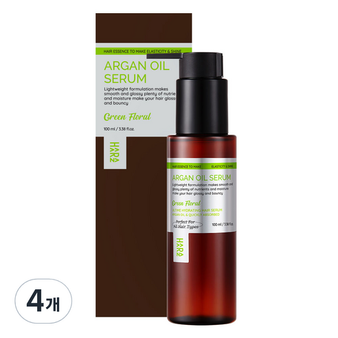 하라즈 아르간 오일 세럼 그린플로럴향 헤어에센스, 100ml, 4개