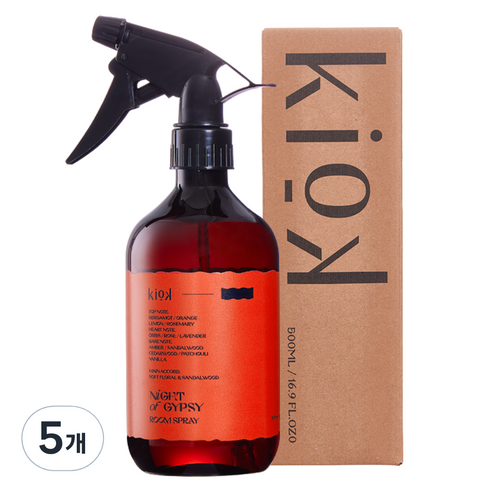 KiOK 섬유탈취제 나이트 오브 집시, 500ml, 5개