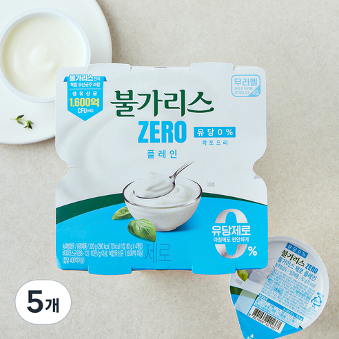 불가리스 제로 플레인 4개입, 320g, 5개