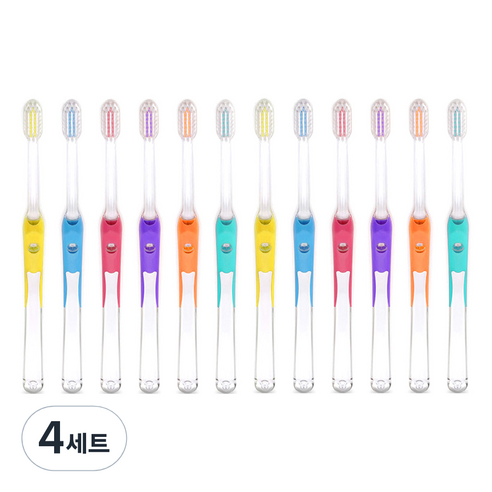 안시리오 이중모 칫솔, 6개입, 4세트