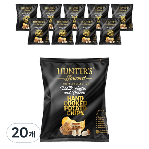 헌터스고메 수제 감자칩 화이트트러플 앤 포르치니, 25g, 20개