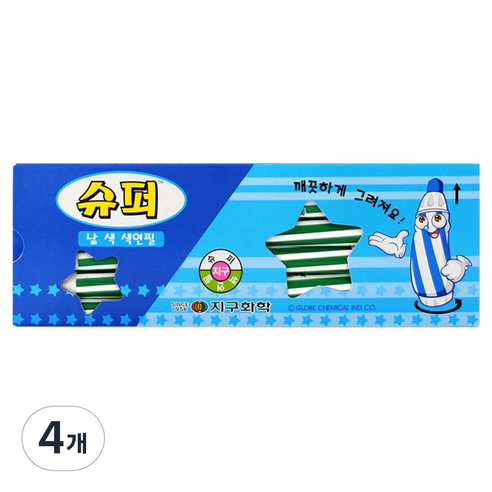 지구화학 슈퍼 색연필 낱색 초록 12p, 4개, 1색
