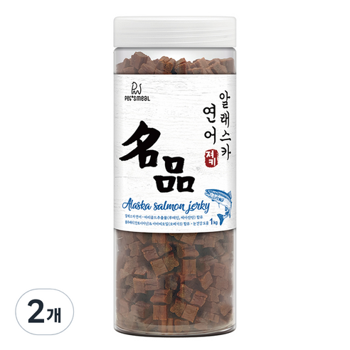 펫츠밀 강아지 명품 알래스카 연어 져키 간식, 1kg, 2개
