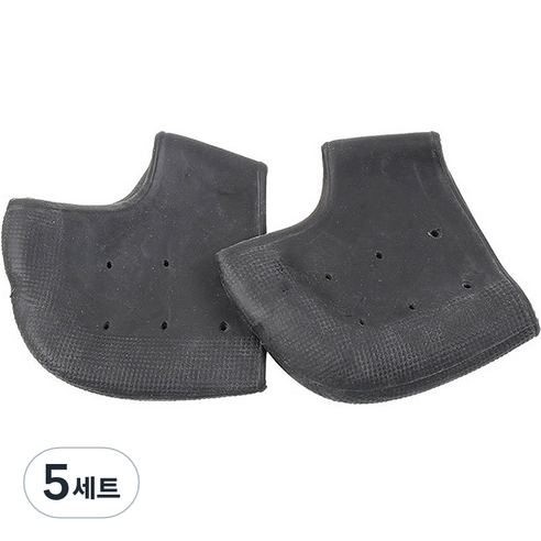 재니홈 뒷꿈치 각질 보습 케어 실리콘 양말 블랙 2p, 5세트, 2개입
