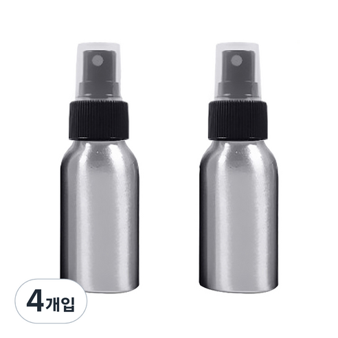 디엠코퍼레이션 DM 뷰티 스프레이 알루미늄 공병 50ml, 블랙, 4개